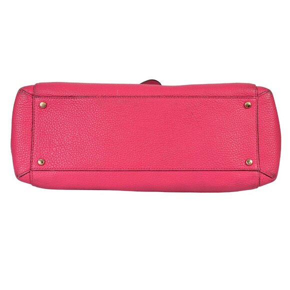 Kate Spade Bridge Place Pink Pebbled Leather X-Large Flamingo Bow Tote - Picture 11 of 12